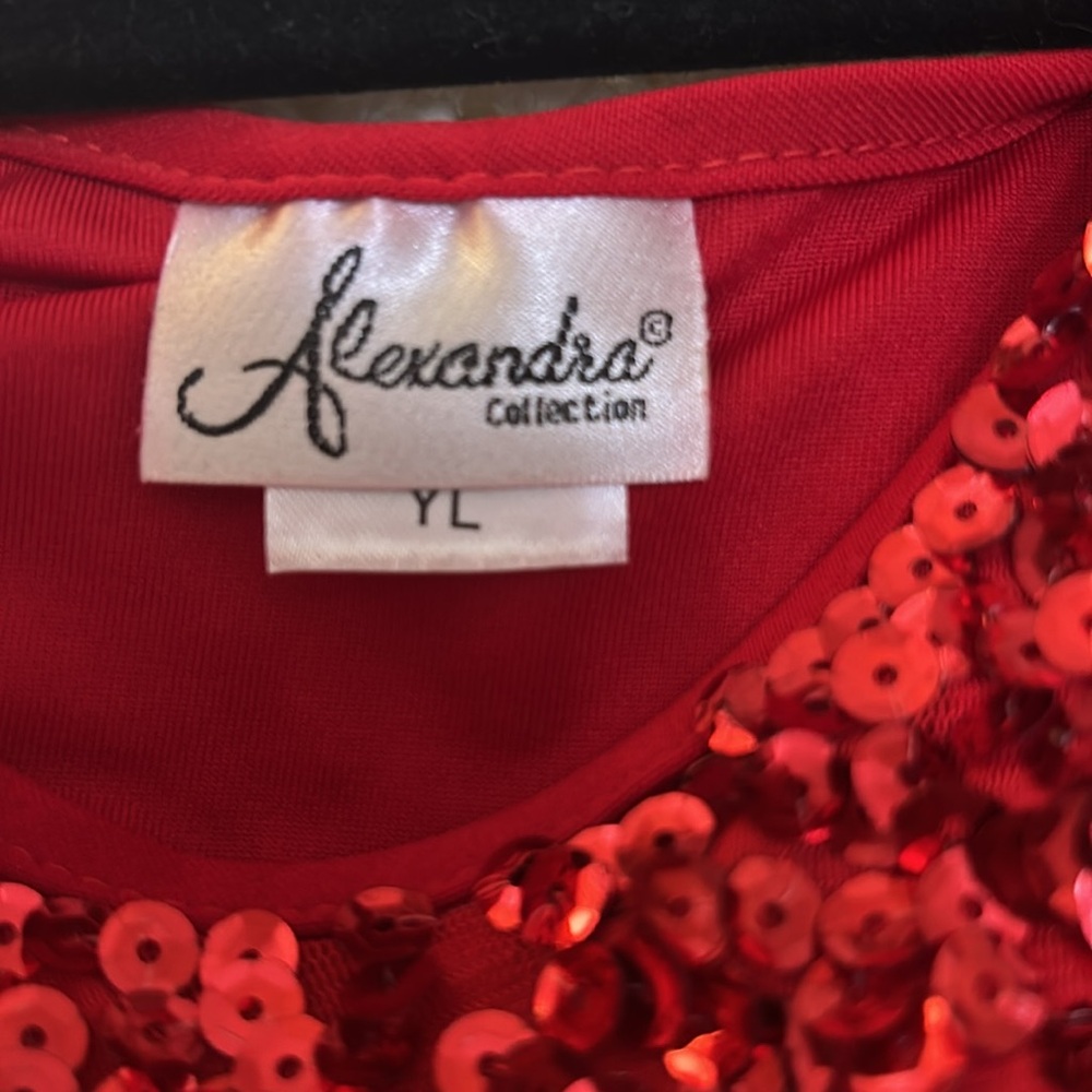 Red Sequin Girl’s Dance Tank Top - Picture 4 of 4